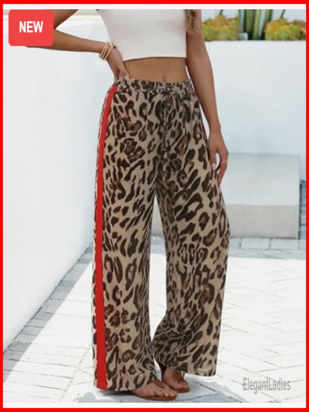 Wide Leg Palazzo Pants High Waisted Drawstring Casual Lounge Trousers - Picture 4 of 7